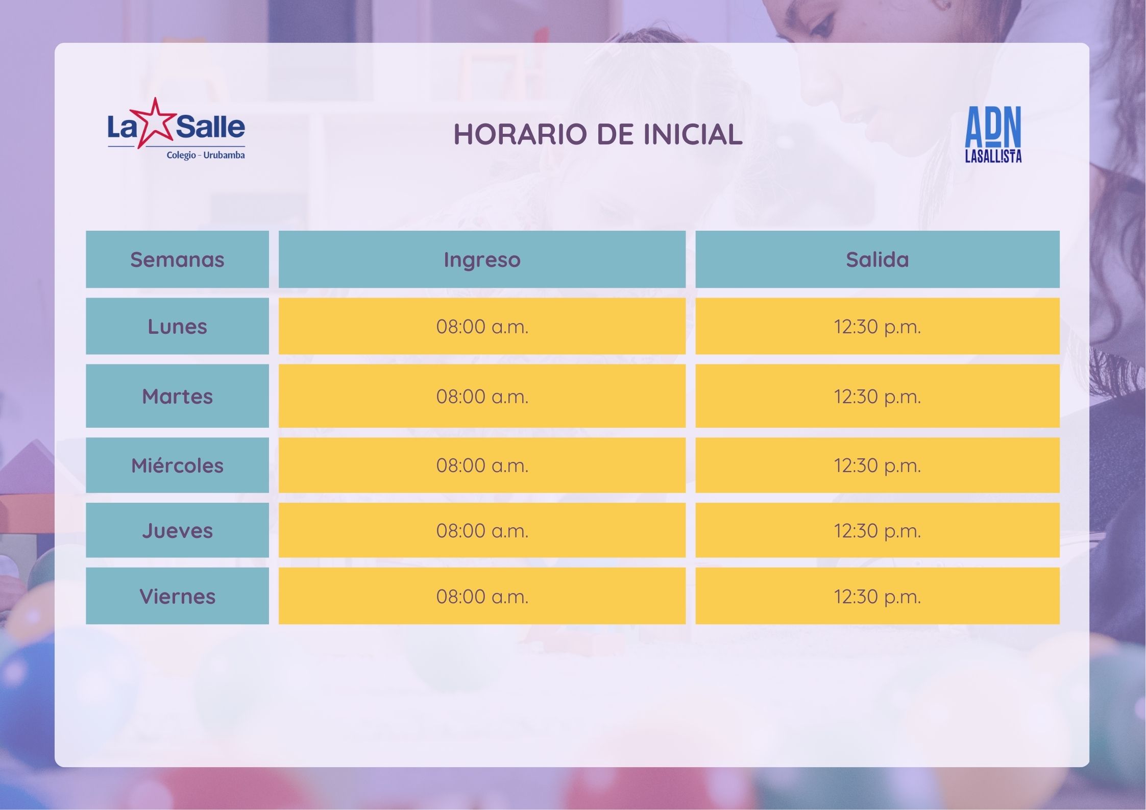 Horario Inicial